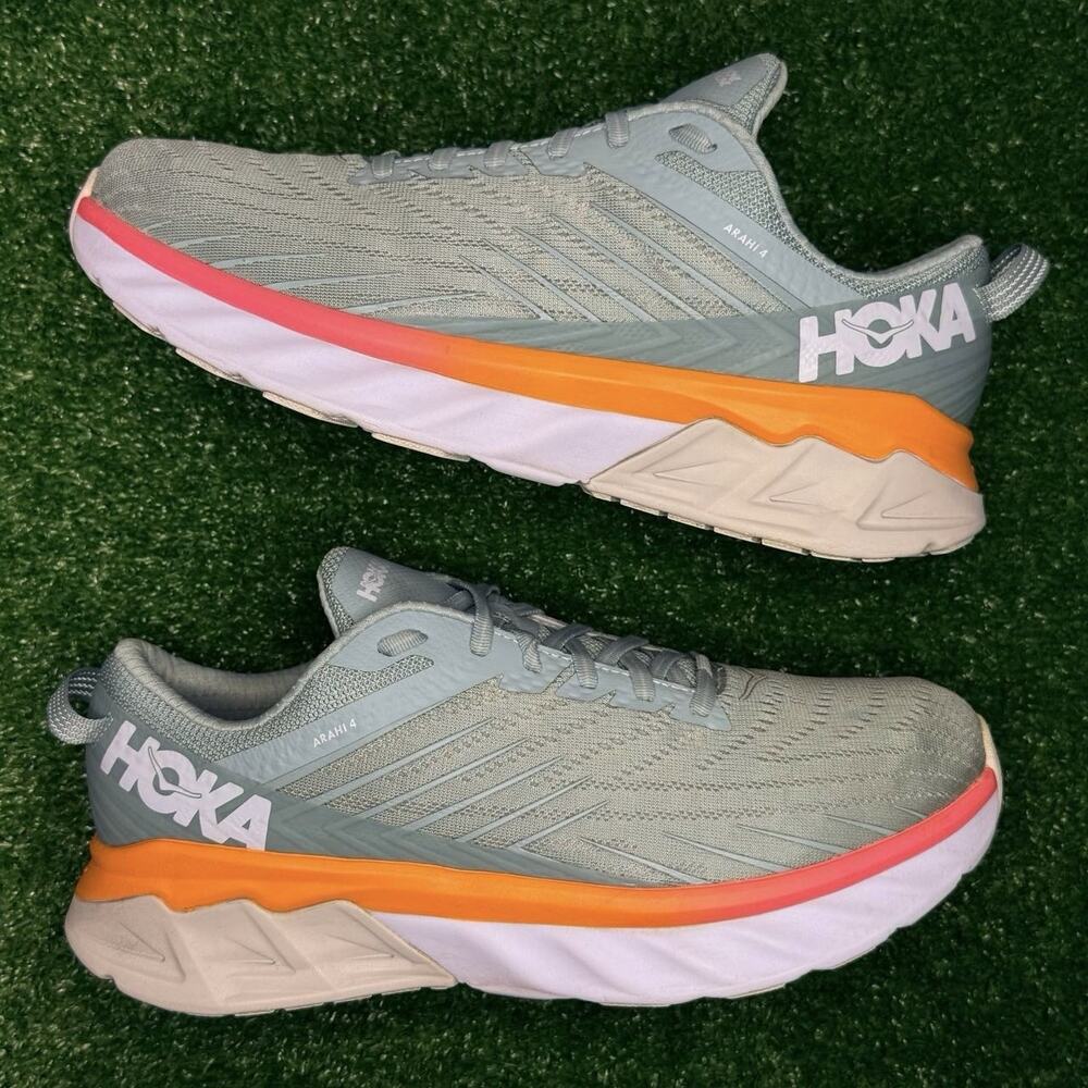 HOKA Arahi 4 Women’s 10D Wide Running Shoes Green Comfort 1106476